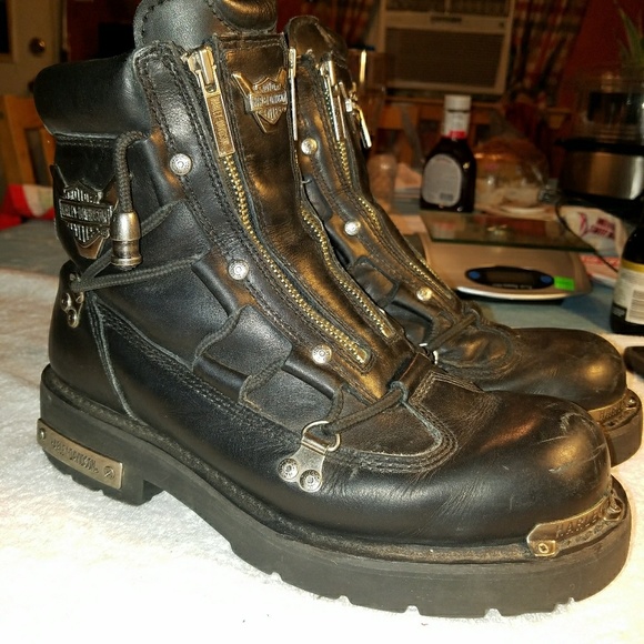 Harley Davidson Boots 75 Blk Leather 